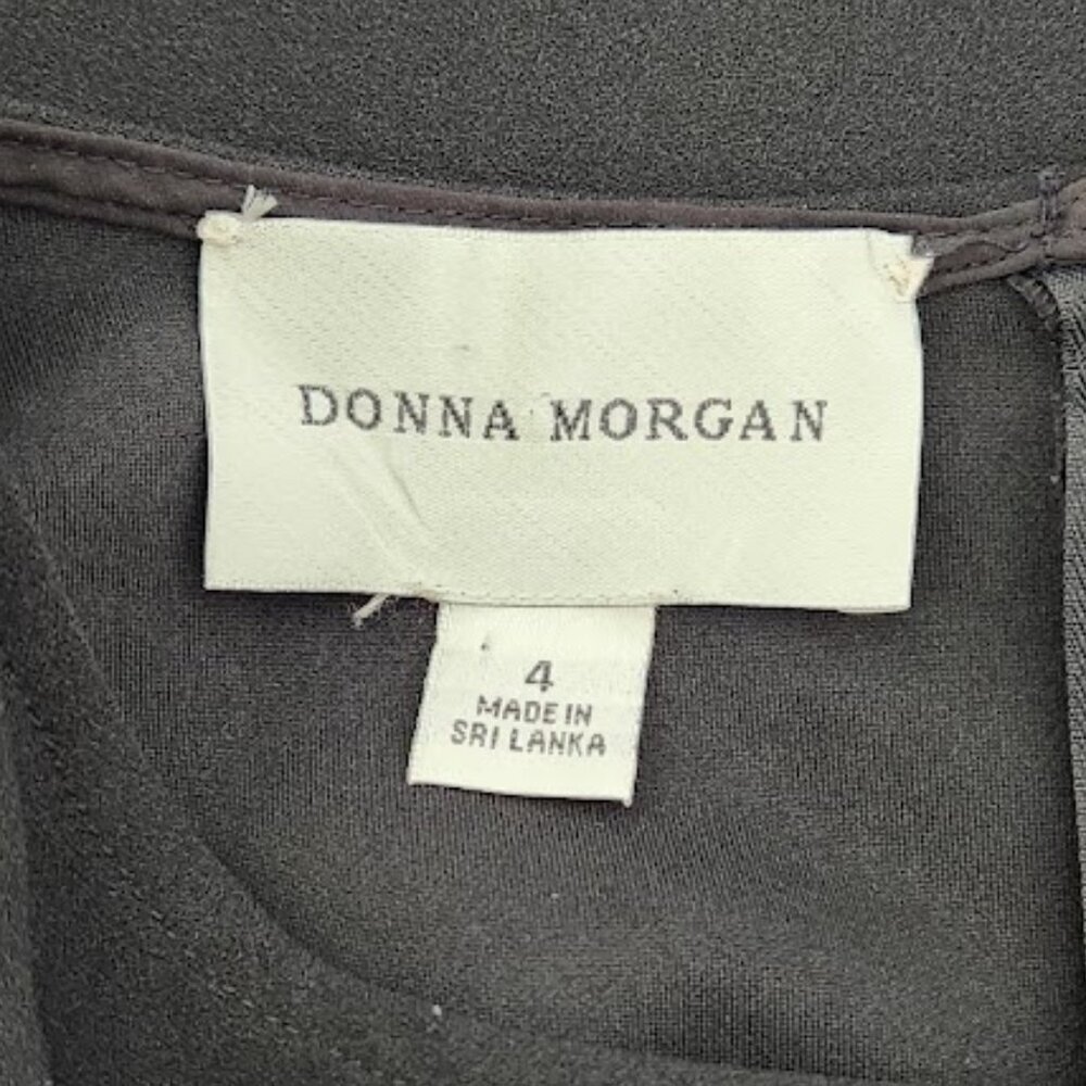 Donna Morgan Women Ruffle Cold Shoulder Jumpsuit in Black Size 4 - Picture 5 of 5